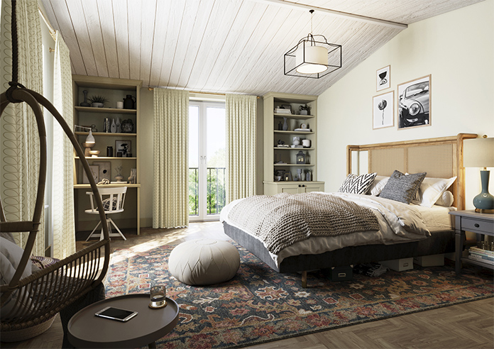 Orla Kiely Linear Stem, Natural - Made to Measure Curtains - Image 7